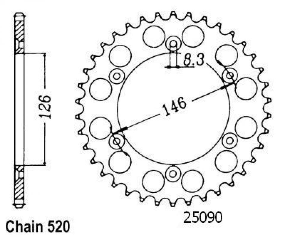 Couronne de transmission Sifam pour Moto Suzuki 400 Dr-Z Sm 2005 à 2009 41 dents pas520 Neuf