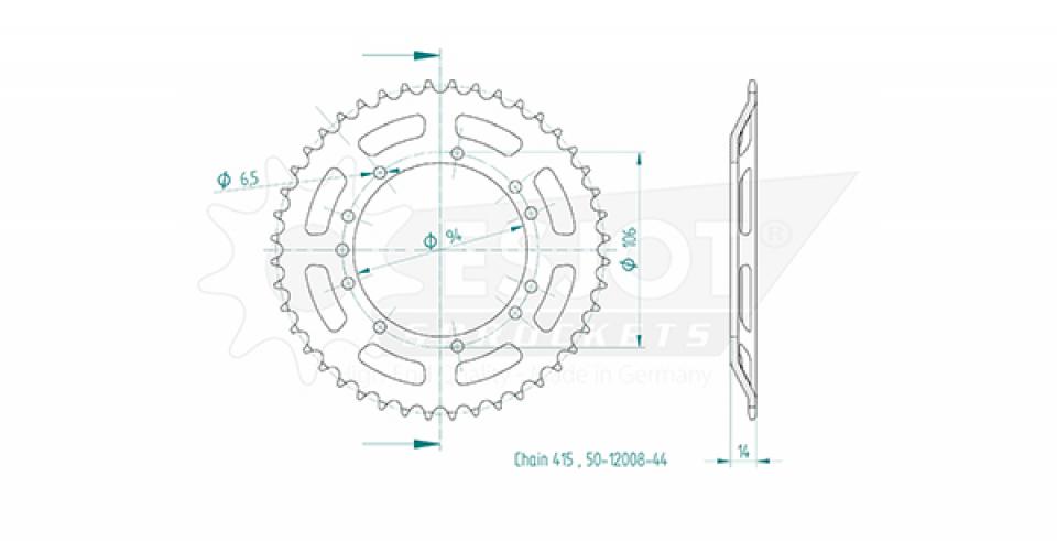 Couronne de transmission Esjot pour Moto KTM 50 Sx Senior Adventure 2004 à 2007 Neuf