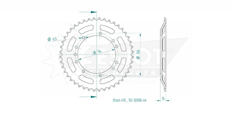 Couronne de transmission Esjot pour Moto KTM 50 Sx Senior Adventure 2004 à 2007 Neuf