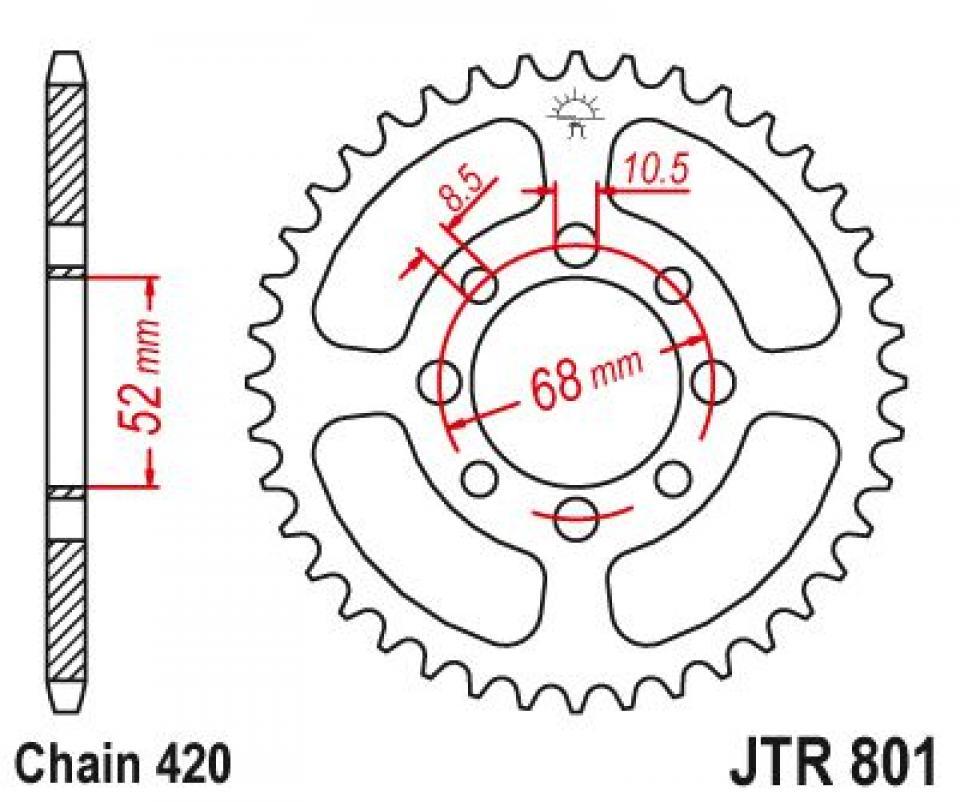 Couronne de transmission Esjot pour Moto Suzuki 50 TS ER 1980 à 1983 Neuf