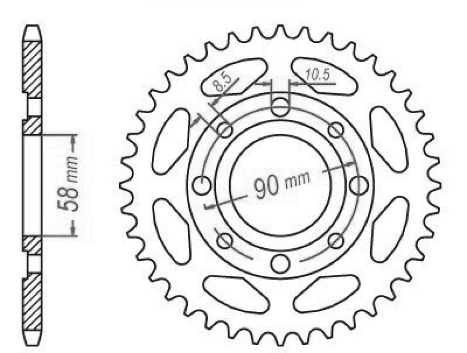 Couronne de transmission Esjot pour Moto BULLIT 125 HUNT 2015 à 2018 Neuf