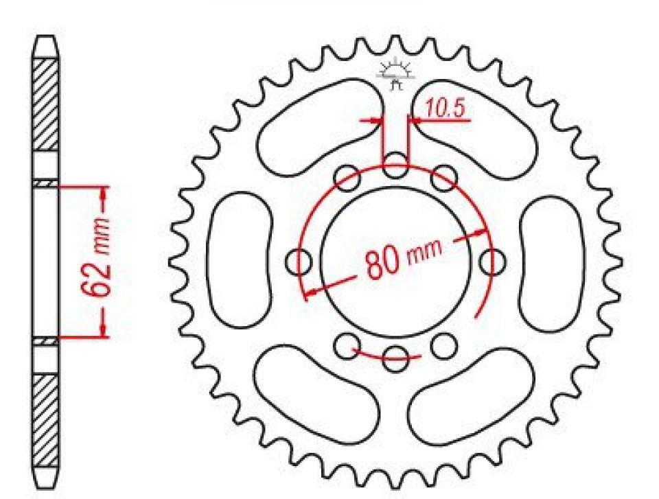 Couronne de transmission Esjot pour Moto Yamaha 125 Dt Lc 1982 à 1984 Neuf