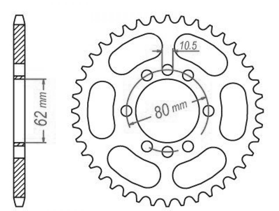 Couronne de transmission Esjot pour Moto Yamaha 125 Dt Lc 1982 à 1984 Neuf