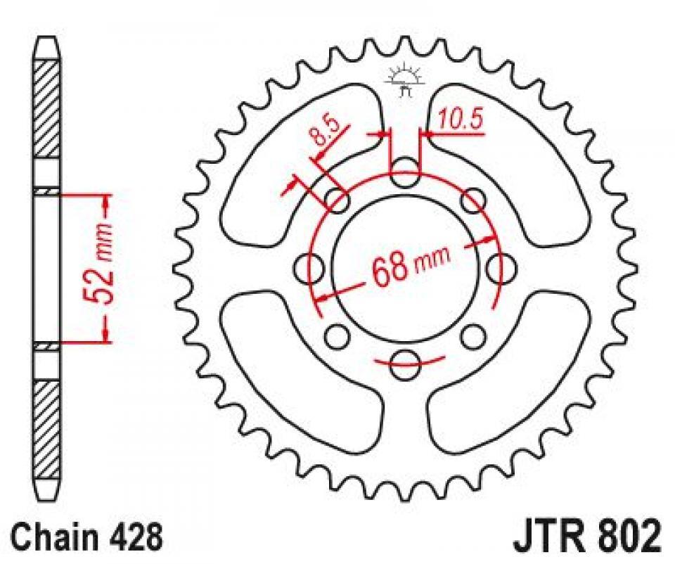 Couronne de transmission Esjot pour Moto Suzuki 80 Ts X 1984 à 1988 43 dents pas 428 Neuf