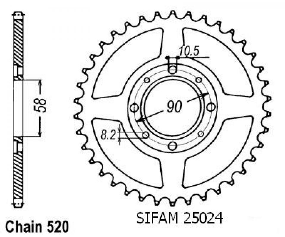 Couronne de transmission Esjot pour Moto Honda 125 Mtx Rw 1983 à 1990 Neuf