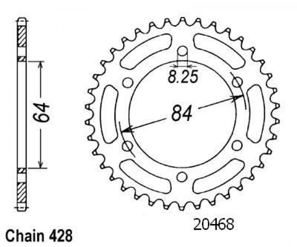 Couronne de transmission Esjot pour Moto Suzuki 125 DR S 1986 à 1994 Neuf