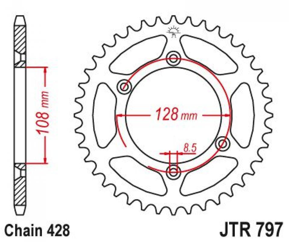 Couronne de transmission Esjot pour Moto Suzuki 125 Dr-Z Petites Roues 2008 à 2012 Neuf