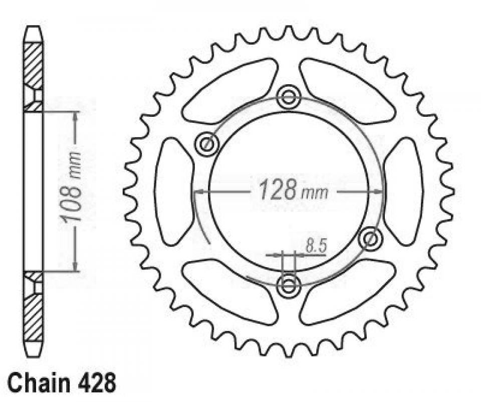 Couronne de transmission Esjot pour Moto Suzuki 125 Dr-Z Grandes Roues 2008 à 2020 Neuf