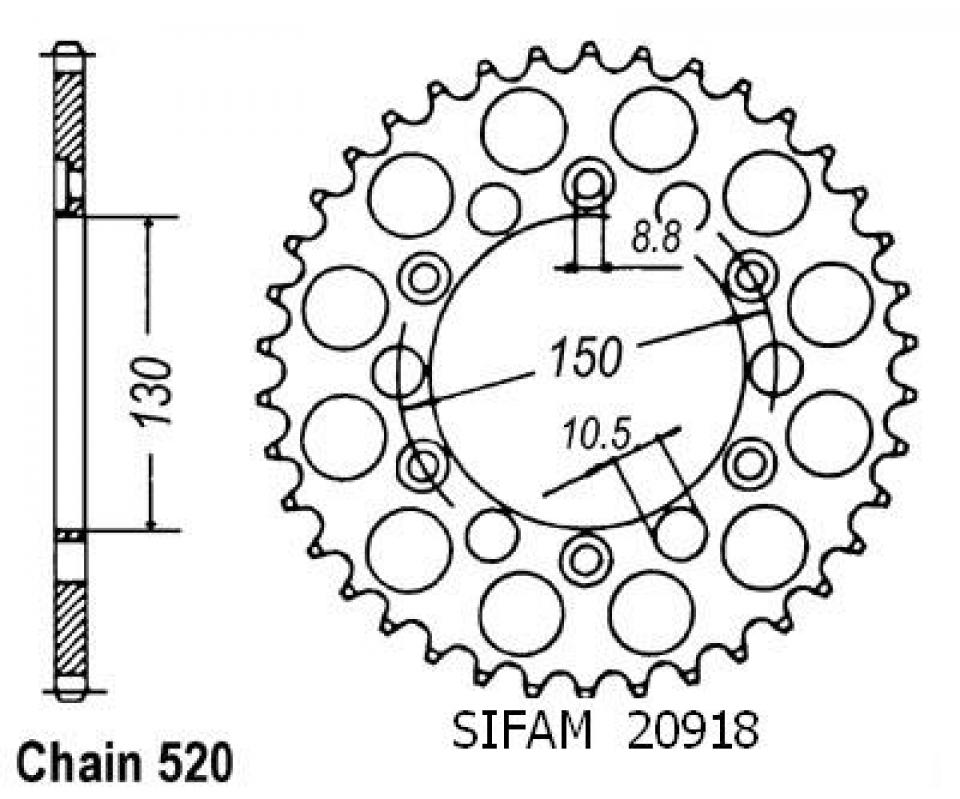 Couronne de transmission Esjot pour Moto Honda 650 Nx Dominator 1988 à 1990 Neuf