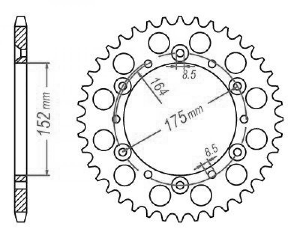 Couronne de transmission Esjot pour Moto Yamaha 400 Yz-F 1998 Neuf