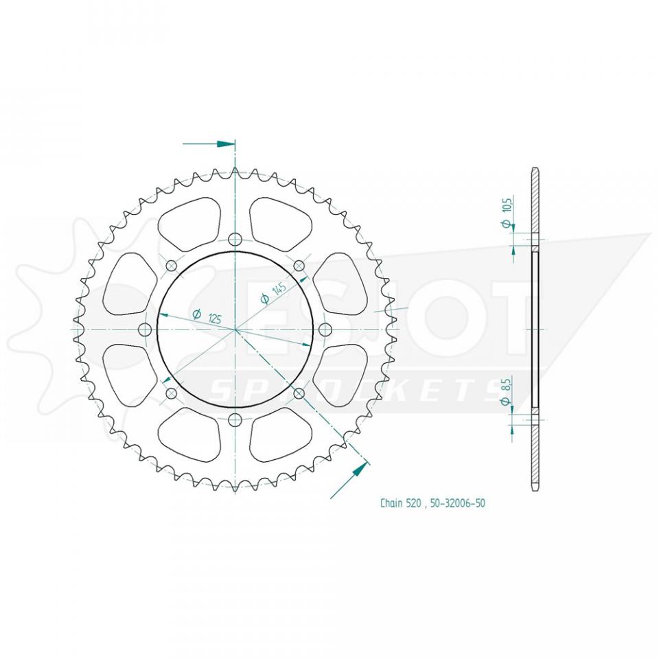 Couronne de transmission Esjot pour Moto Yamaha 600 XT 1984 à 1989 Neuf