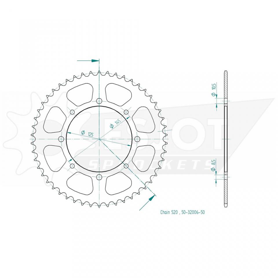 Couronne de transmission Esjot pour Moto Yamaha 600 Tt E Italie 1996 à 2002 Neuf