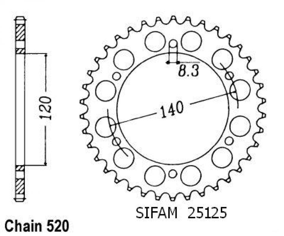 Couronne de transmission Esjot pour Moto Kawasaki 500 EN 1996 à 2001 Neuf