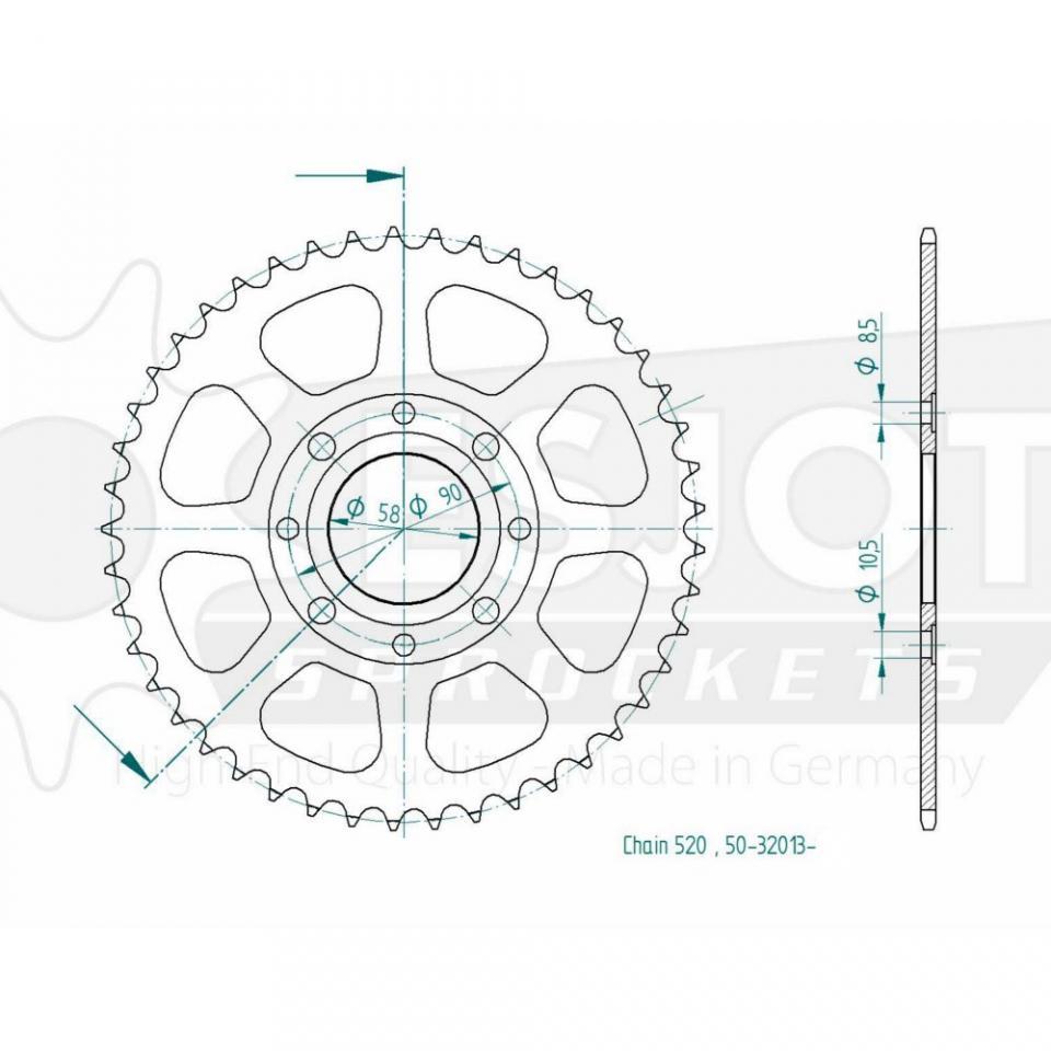 Couronne de transmission Esjot pour pour Moto KTM 125 Duke 4T Abs 2011 à 2013 Neuf