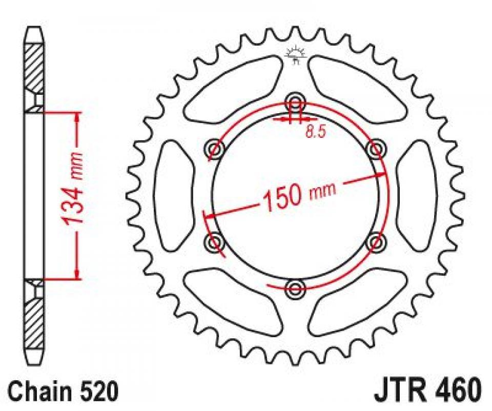 Couronne de transmission Esjot pour Moto Kawasaki 250 KLX 2009 à 2016 Neuf