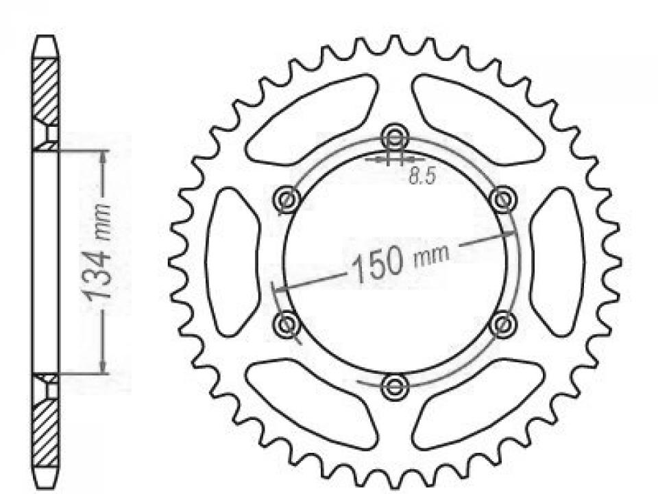 Couronne de transmission Esjot pour Moto Kawasaki 125 KX 2000 à 2002 Neuf