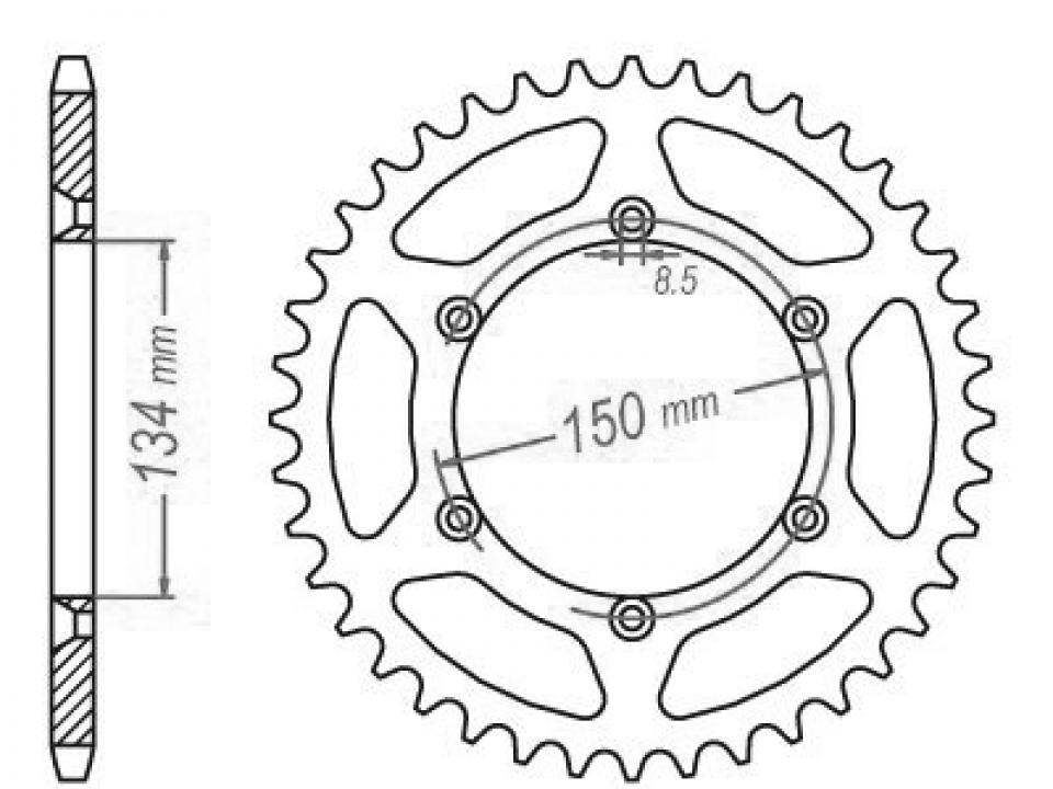 Couronne de transmission Esjot pour Moto Kawasaki 175 KDX 1979 à 1982 Neuf