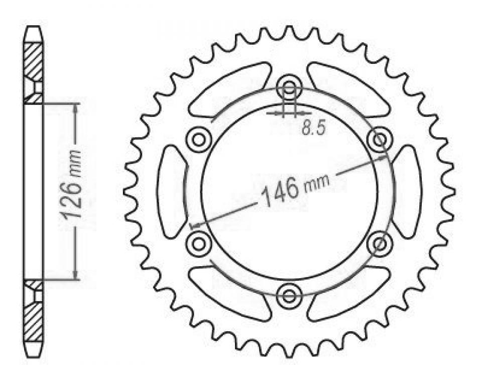 Couronne de transmission Esjot pour Moto Suzuki 350 DR SE 1996 à 2000 43 dents pas de 520 Neuf