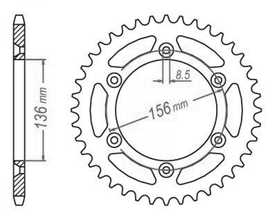 Couronne de transmission Esjot pour Moto Sherco 450 4.5I 4T Super Motard 2006 Neuf