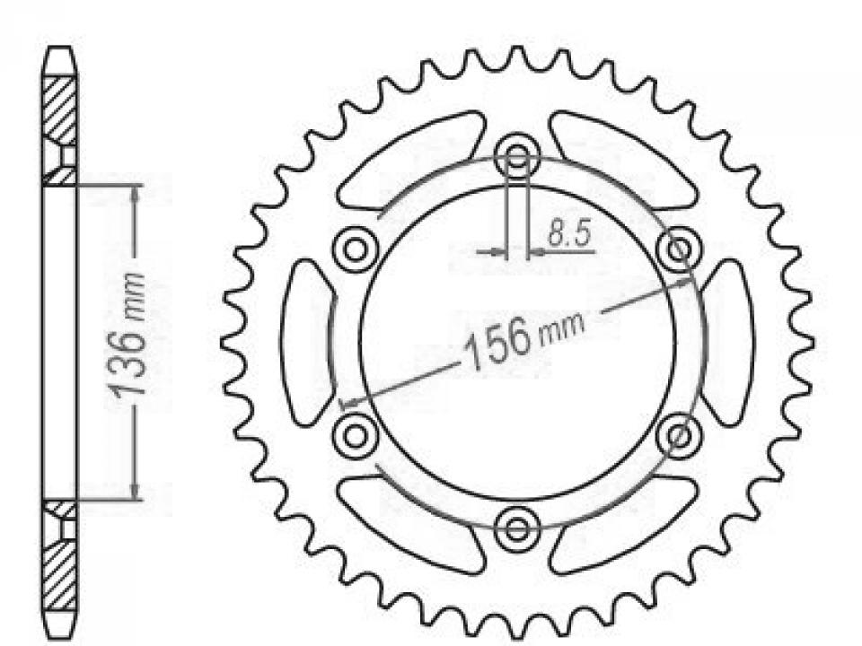 Couronne de transmission Esjot pour Moto Gas gas 125 Ec Racing Enduro 2T 2015 à 2017 Neuf