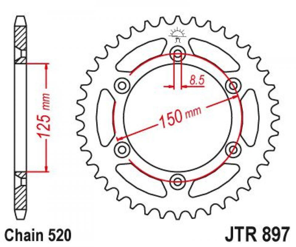 Couronne de transmission Esjot pour Moto KTM 450 Sx-F 4T 2020 à 2022 Neuf