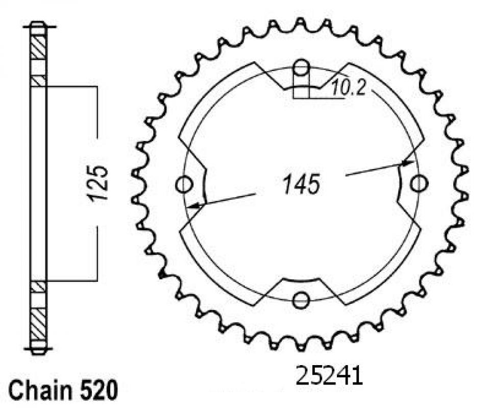 Couronne de transmission Esjot pour Quad Yamaha 250 YFM R Raptor 2008 à 2013 Neuf