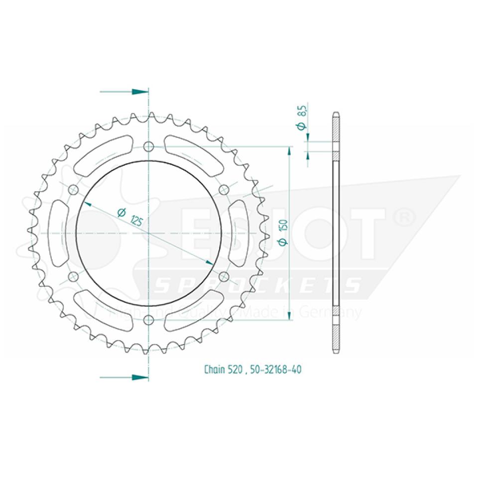 Couronne de transmission Esjot pour Moto MASH 400 Adventure 2015 à 2018 Neuf