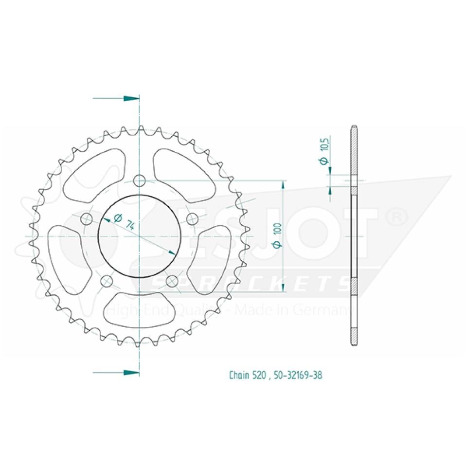 Couronne de transmission Esjot pour Moto MASH 400 Five Hundred 2014 à 2020 Neuf