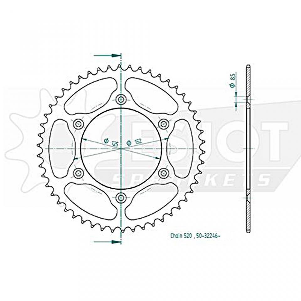 Couronne transmission Esjot pour moto Beta 125 RR Enduro 2T 2018 à 2019 50 dts P520