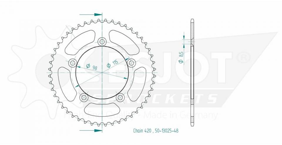 Couronne de transmission Esjot pour Moto KTM 65 SX 2012 à 2023 Neuf