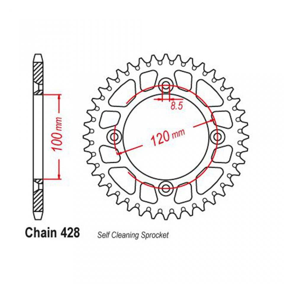 Couronne transmission Esjot pour moto Beta 125 RR Trail AC 4T 2006 à 2012 50 dts P428