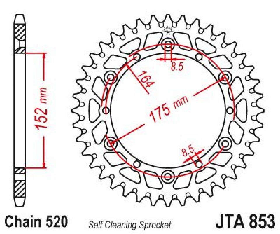 Couronne de transmission Esjot pour Moto Yamaha 125 YZ 1994 Neuf