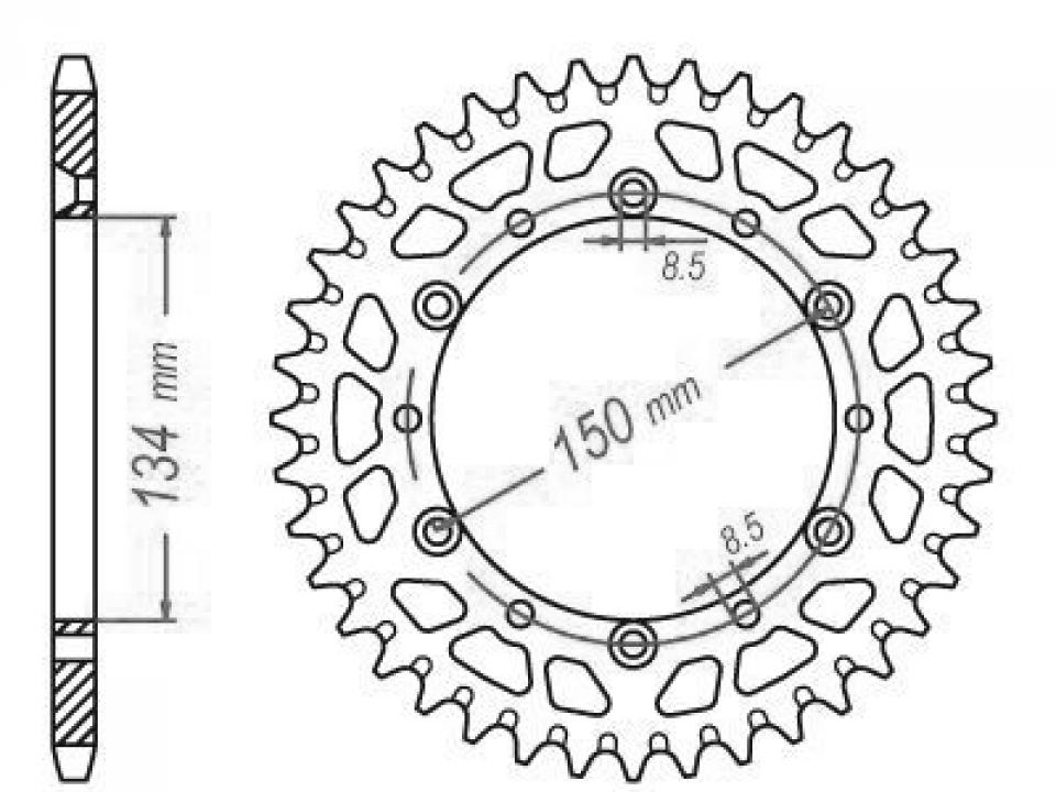 Couronne de transmission Esjot pour Moto Kawasaki 125 KX 1985 à 1989 Neuf