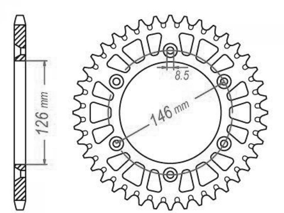 Couronne de transmission Esjot pour Moto Suzuki 250 RM 1999 à 2012 48 dents pas 520 Neuf