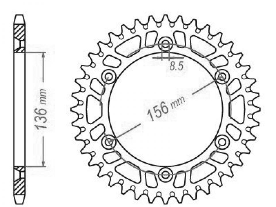 Couronne de transmission Esjot pour Moto Gas gas 400 EC FSE 2002 à 2003 Neuf