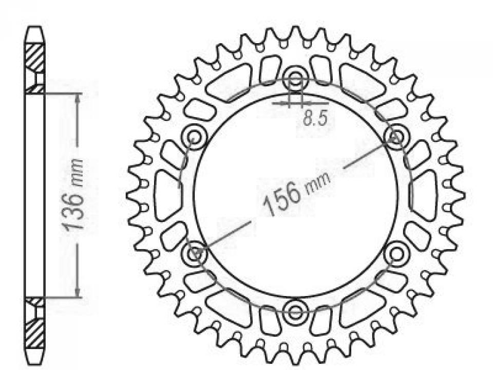 Couronne de transmission Esjot pour Moto Gas gas 400 EC FSE 2002 à 2003 Neuf