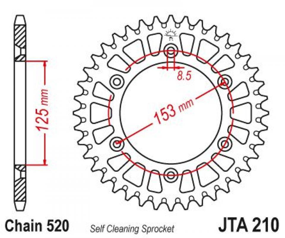 Couronne de transmission Esjot pour Moto Honda 450 Cr-F R 2002 à 2003 Neuf