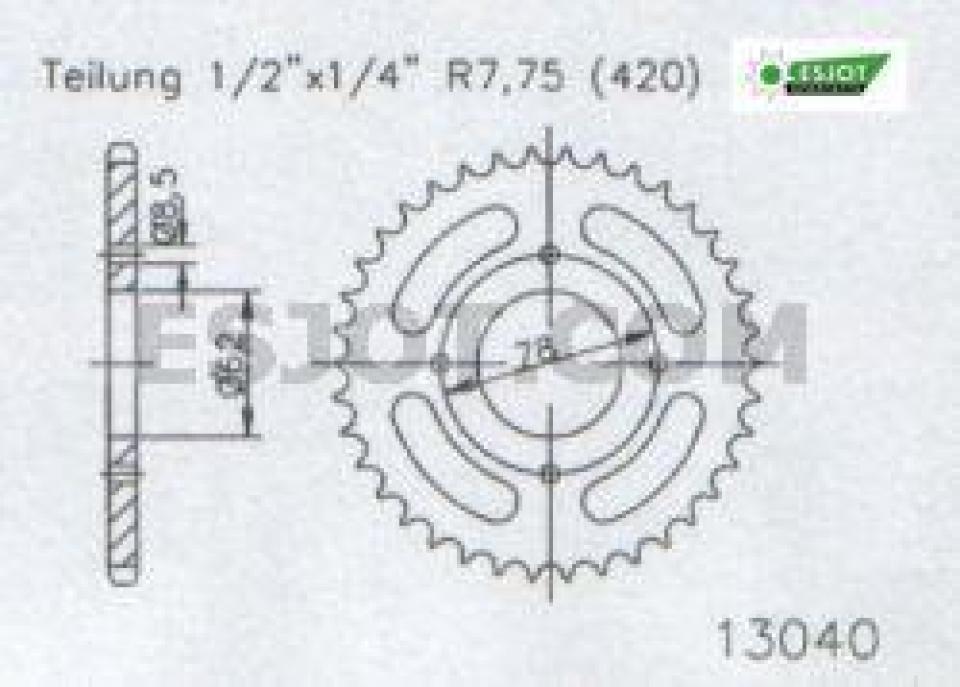 Couronne de transmission Sifam pour Quad Suzuki 50 LT-A Quadmaster 2002 à 2005 37 dents pas 420 Neuf