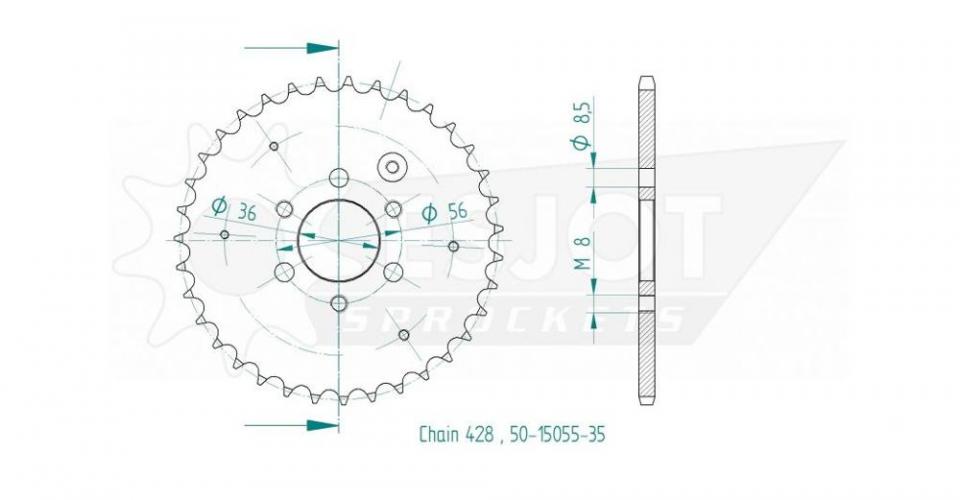 Couronne de transmission Esjot pour Quad Aeon 50 Cobra 4X2 2002 à 2004 Neuf