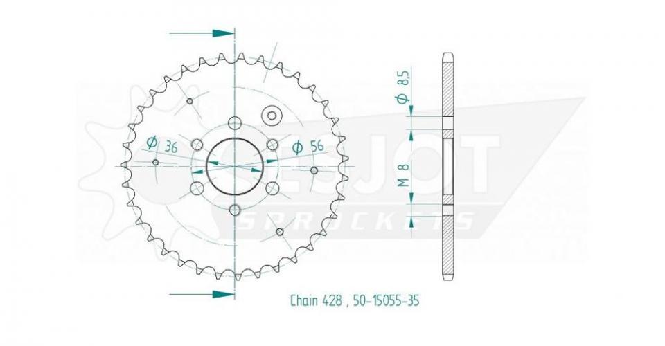 Couronne de transmission Esjot pour Quad Aeon 50 Cobra 4X2 2002 à 2004 Neuf