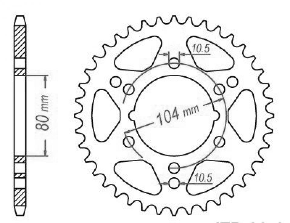 Couronne de transmission Esjot pour Quad Polaris 500 Scrambler 4X2/4X4 1998 à 2005 Neuf