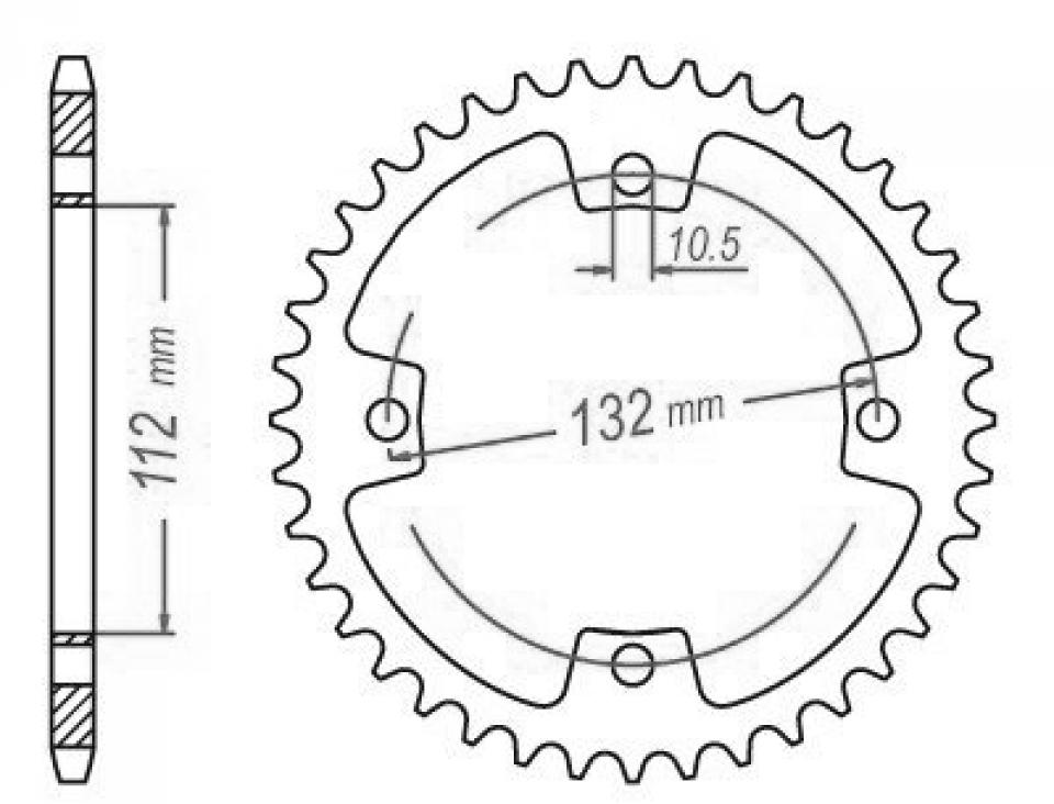 Couronne transmission Esjot pour quad Kymco 250 KXR 2003 à 2006 38 dents pas 520