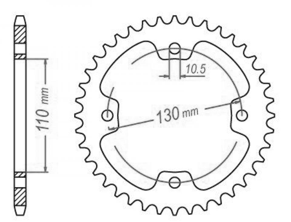 Couronne de transmission Esjot pour Quad Kawasaki 450 Kfx R 2008 à 2014 Neuf
