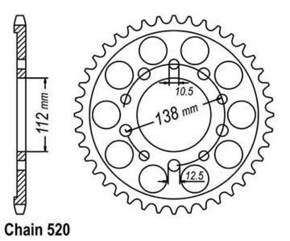 Couronne de transmission Sifam pour Scooter Honda 750 X-Adv 2017 à 2023 Neuf