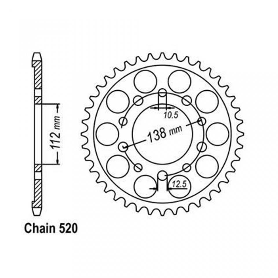 Couronne transmission Sifam pour moto Yamaha 600 YZF R6 1998 à 2002 41 dts P520