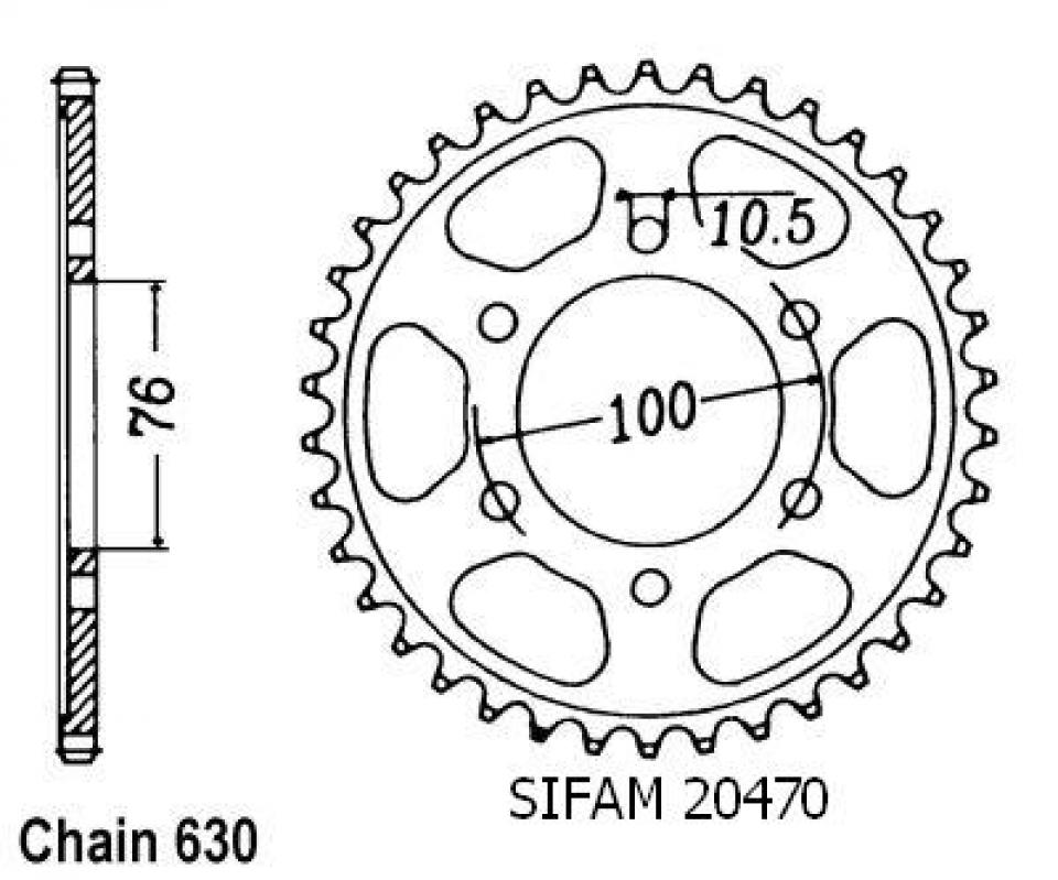 Couronne de transmission Sifam pour Moto Suzuki 750 Gsx Et Ex 1980 à 1986 41 dents pas 630 Neuf