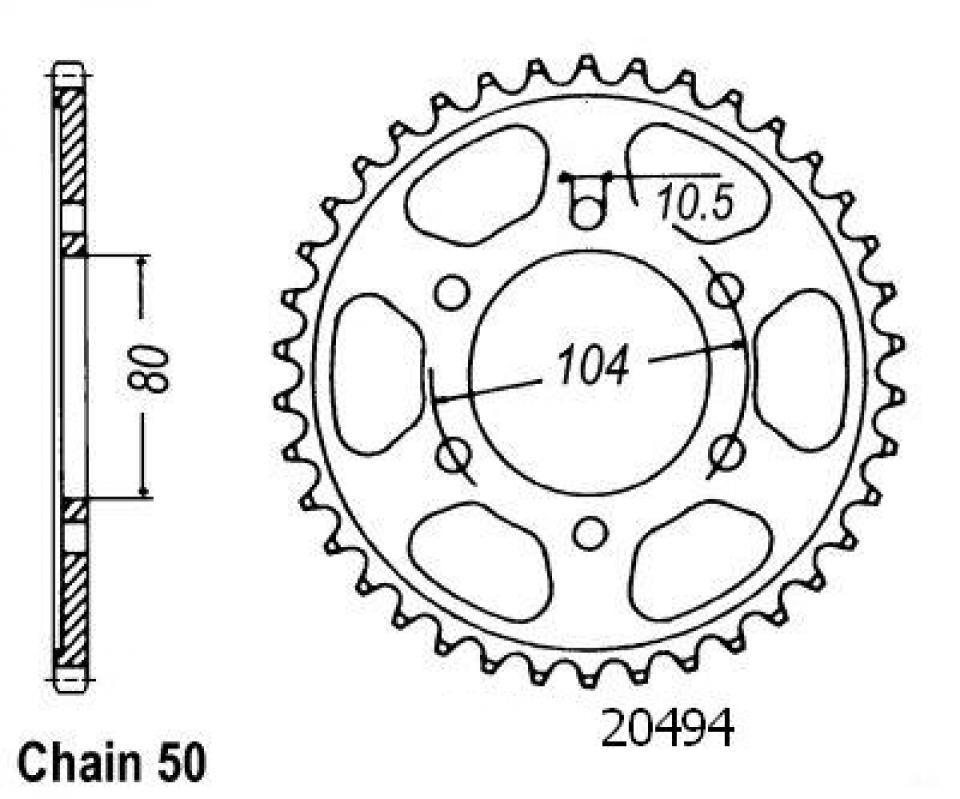 Couronne de transmission Sifam pour Moto Kawasaki 750 ZXR 1991 à 1992 Neuf