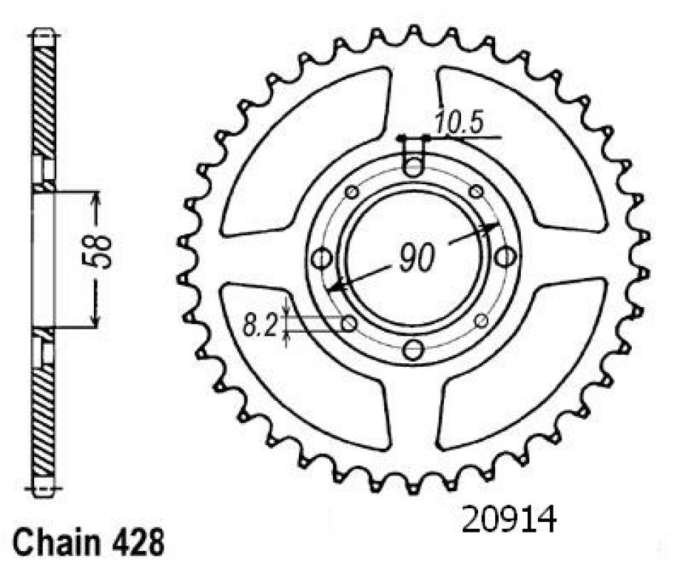 Couronne de transmission Sifam pour moto Kymco 125 Stryker 1998 à 2006 Neuf