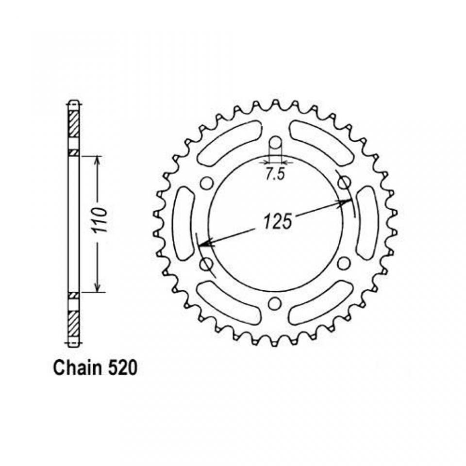 Couronne de transmission Sifam pour moto Cagiva 125 Freccia 1989 à 1992 Neuf