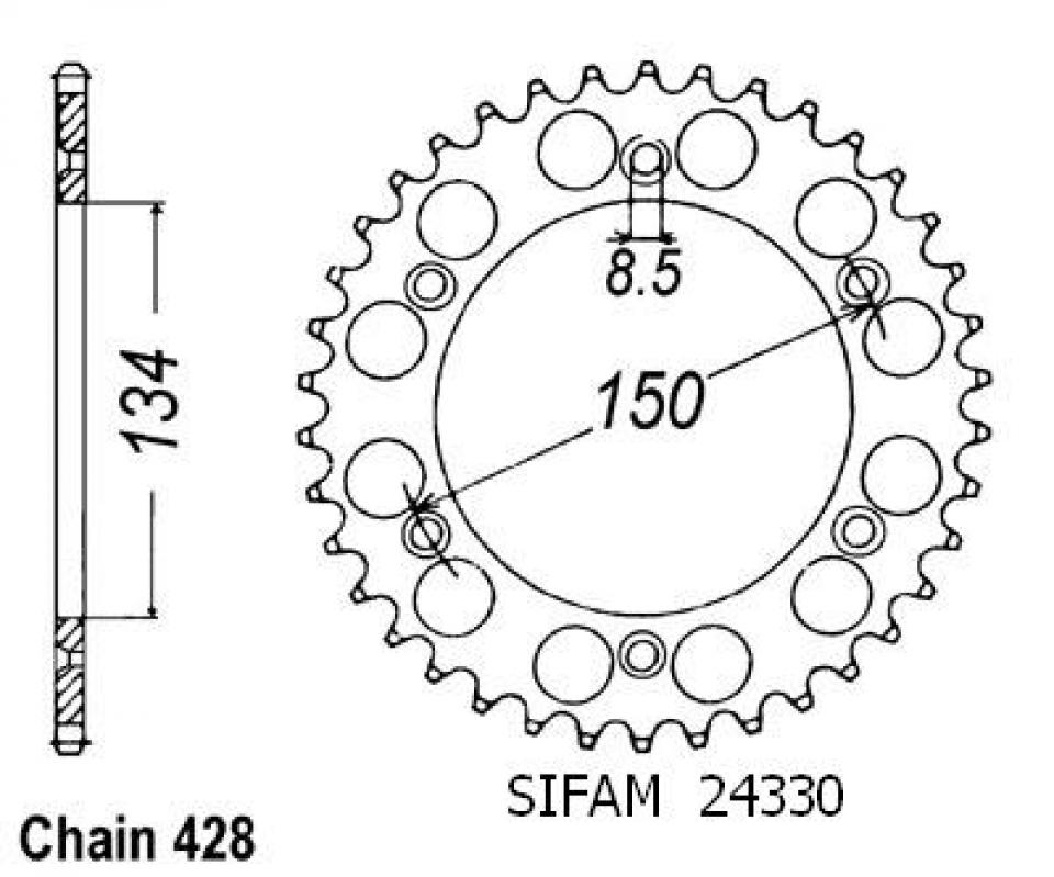 Couronne de transmission Sifam pour Moto Neuf